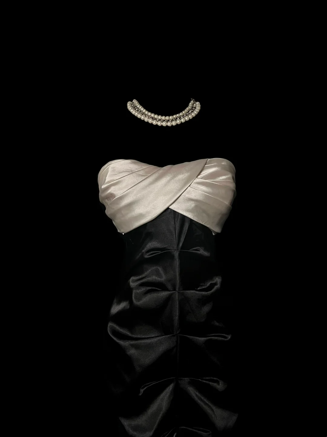 Strapless Black Satin Prom Dress Formal Evening Dress  P80