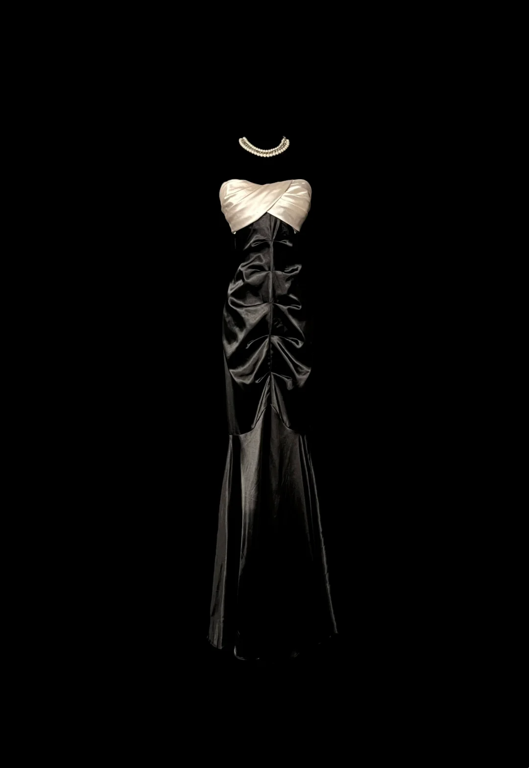 Strapless Black Satin Prom Dress Formal Evening Dress  P80
