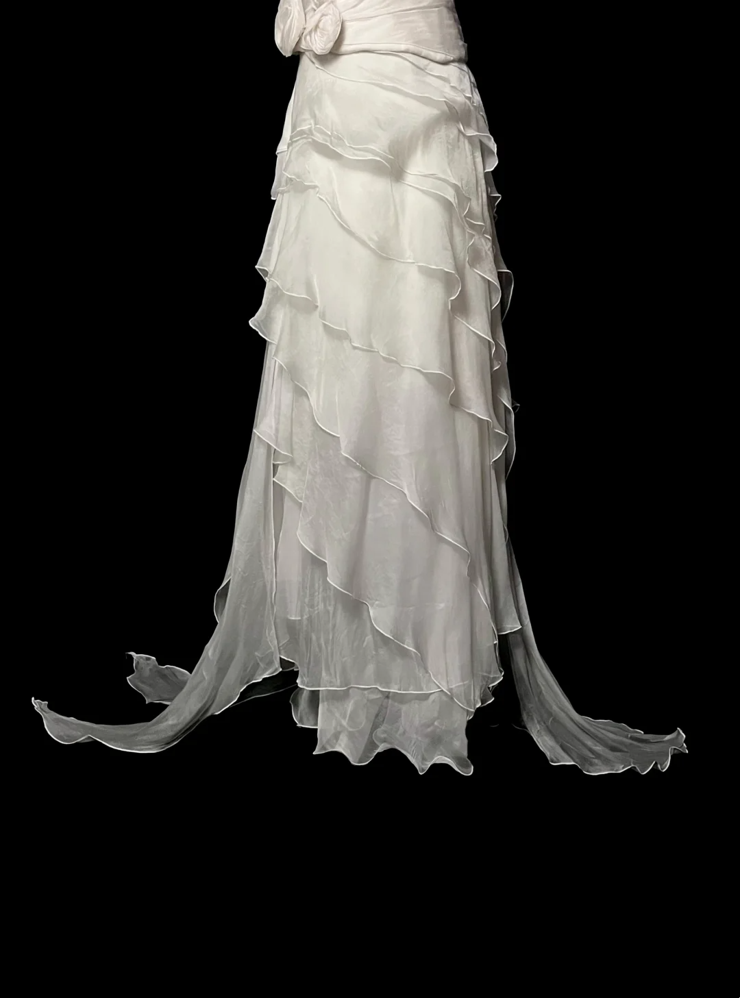 Strapless Ruffle Layered Wedding Dress Formal Evening Dress Party Dress  P83