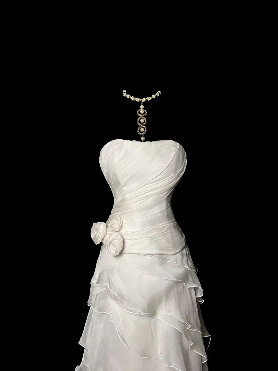 Strapless Ruffle Layered Wedding Dress Formal Evening Dress Party Dress  P83