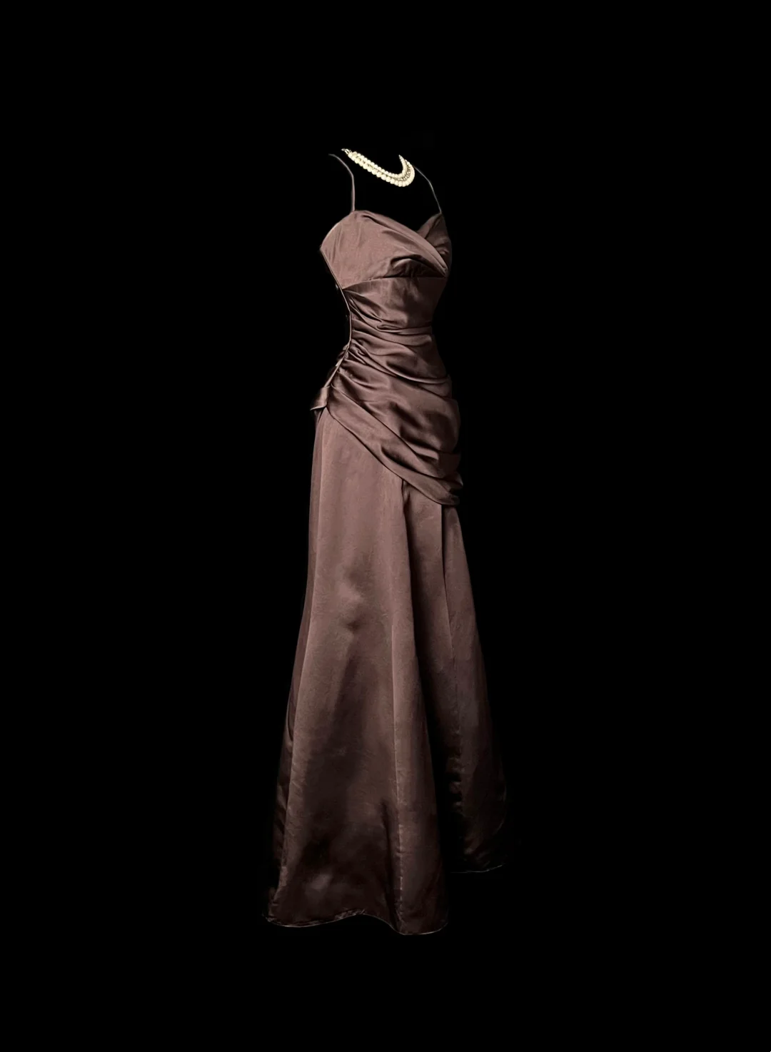 Brown Satin Prom Dress Evening Dress Party Dress  P88