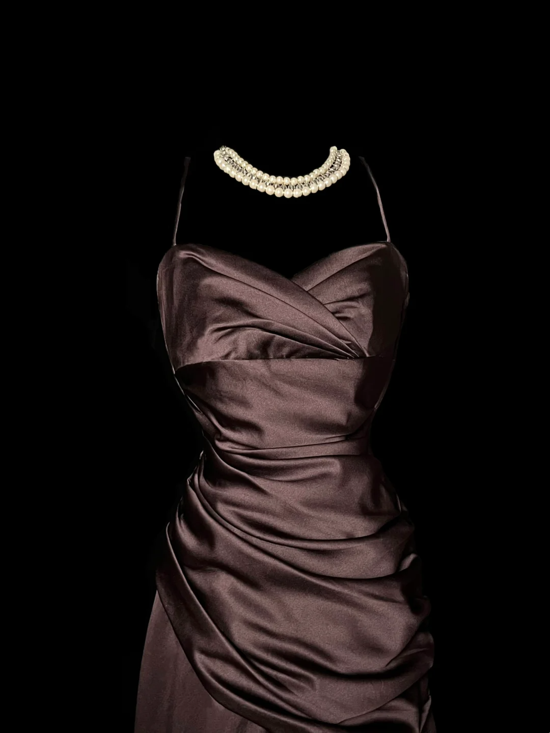 Brown Satin Prom Dress Evening Dress Party Dress  P88