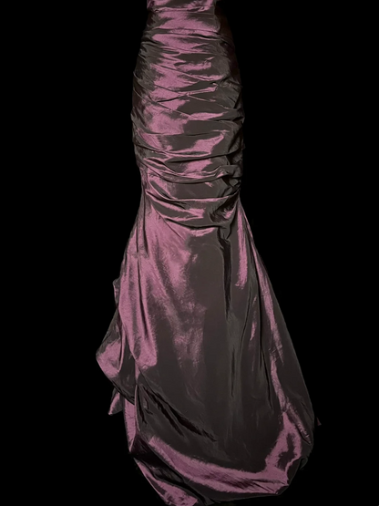 Strapless Sheath Satin Prom Dress Purple Evening Dress  P89