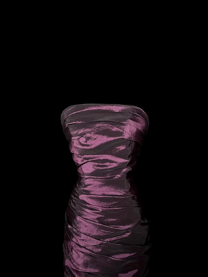 Strapless Sheath Satin Prom Dress Purple Evening Dress  P89