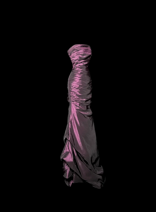 Strapless Sheath Satin Prom Dress Purple Evening Dress  P89