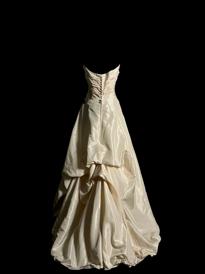 Strapless Beige A Line Prom Dress Formal Party Dress Birthday Dress  P95