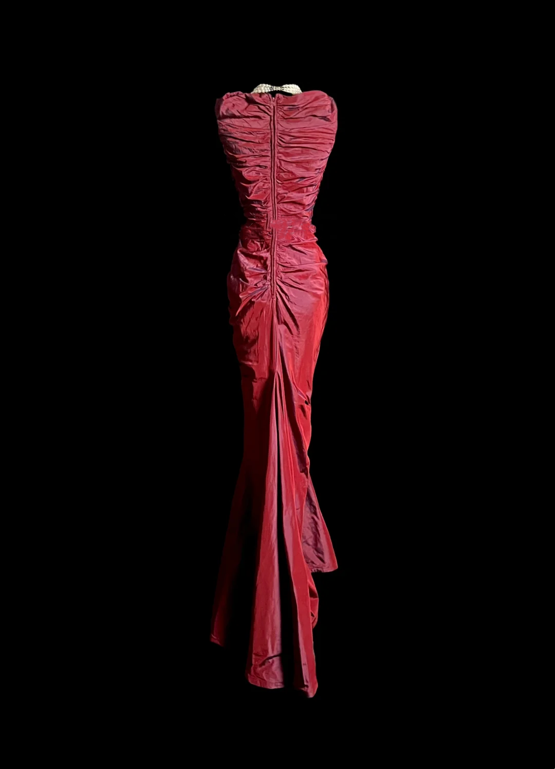 Burgundy Sheath Prom Dress Pleated Formal Party Dress  P98