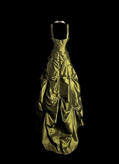 A Line Green Prom Dress Beaded Formal Party Dress Birthday Dress  P99