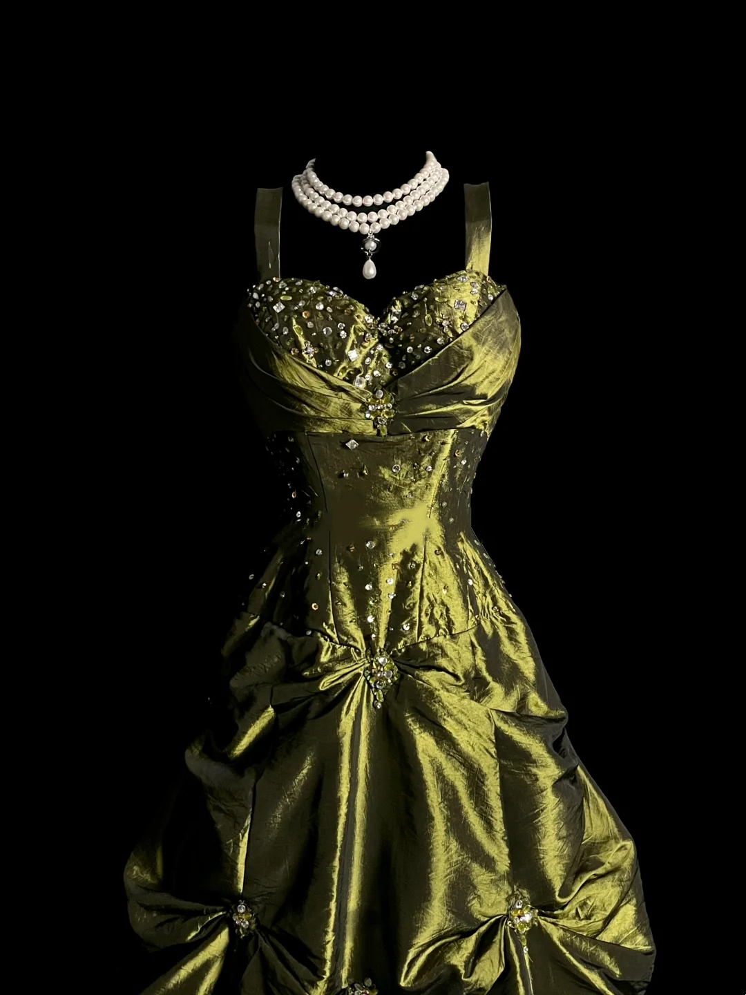 A Line Green Prom Dress Beaded Formal Party Dress Birthday Dress  P99