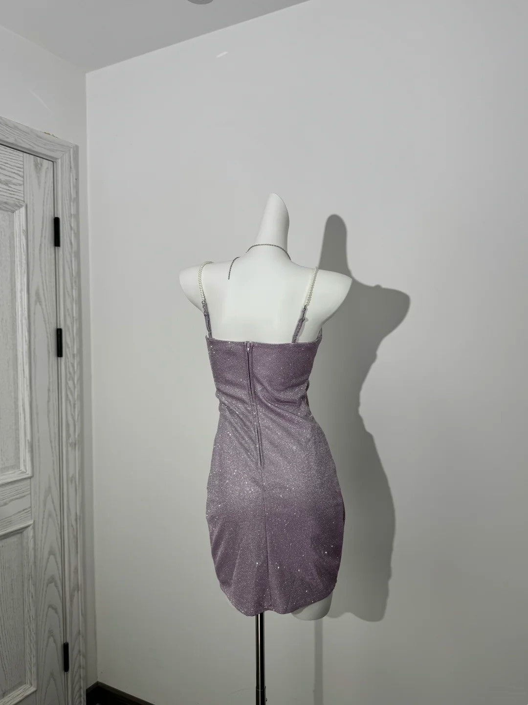 Pearl Straps Sparkle A Line Lilac Homecoming Dress  P1303