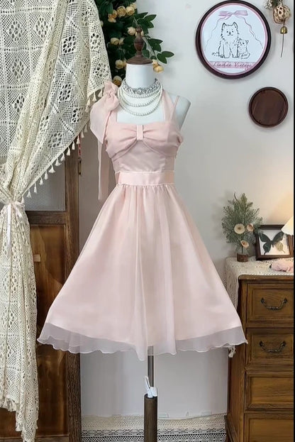 Pink Short Chiffon Homecoming A Line Party Dress  P1172