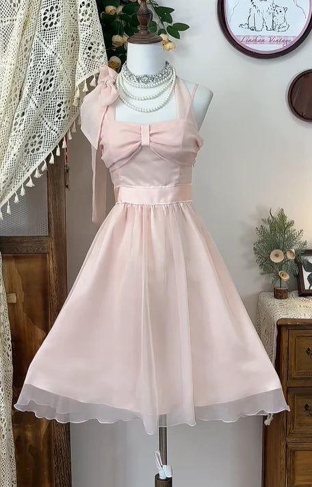 Pink Short Chiffon Homecoming A Line Party Dress  P1172