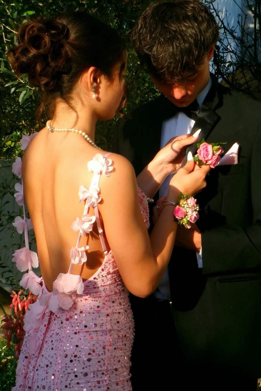 Pink Sparkly Sequined Backless Mermaid Long Prom Dress   P2442