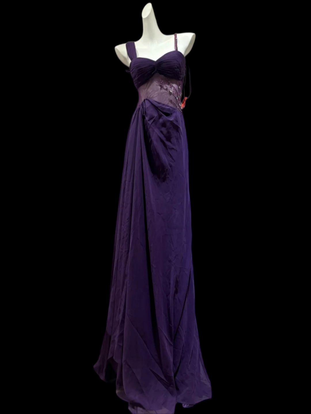 Purple Chiffon Formal Prom Dress Retro Evening Gown  P1689