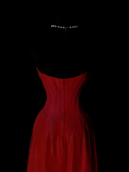 Red Mermaid Formal Prom Dress Sexy Evening Gown  P1680