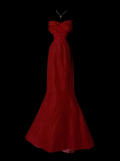 Red Mermaid Formal Prom Dress Sexy Evening Gown  P1680