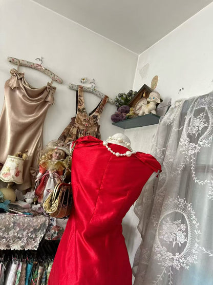 Red Sheath Satin Homecoming Dress Short Birthday Dress  P1844
