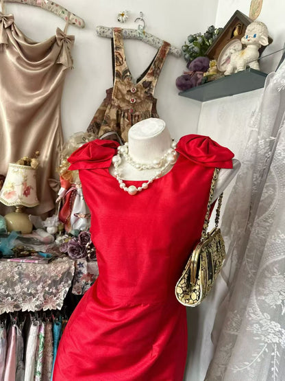 Red Sheath Satin Homecoming Dress Short Birthday Dress  P1844
