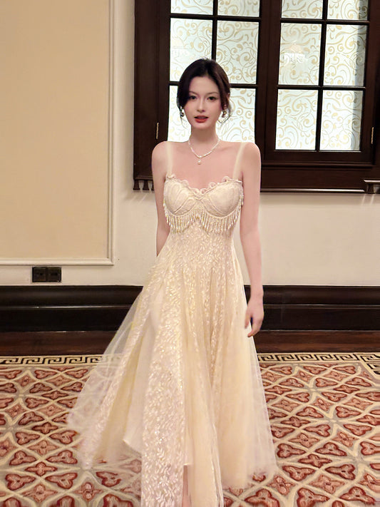 Retro Lace A Line Formal  Prom Dress Tassel Birthday Dress  L70