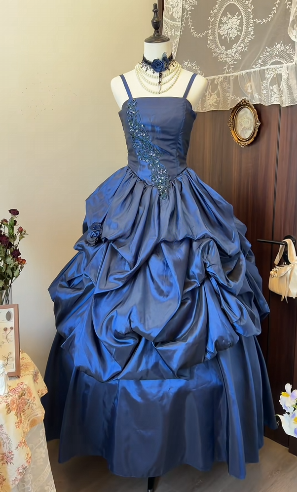 Royal Blue A Line Formal Prom Dress Retro Evening Gown P2649