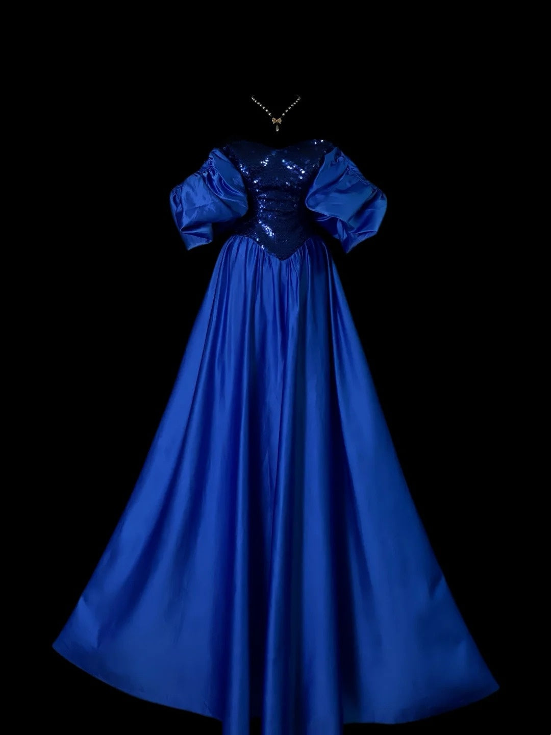 Royal Blue A Line Satin Formal Prom Dress Princess Birthday Dress  P1716