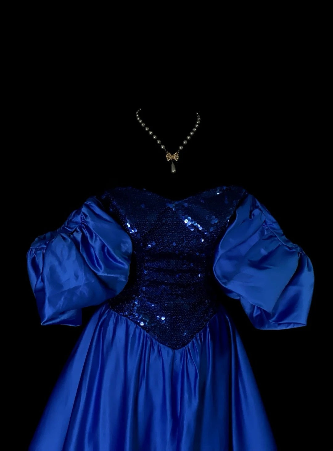 Royal Blue A Line Satin Formal Prom Dress Princess Birthday Dress  P1716