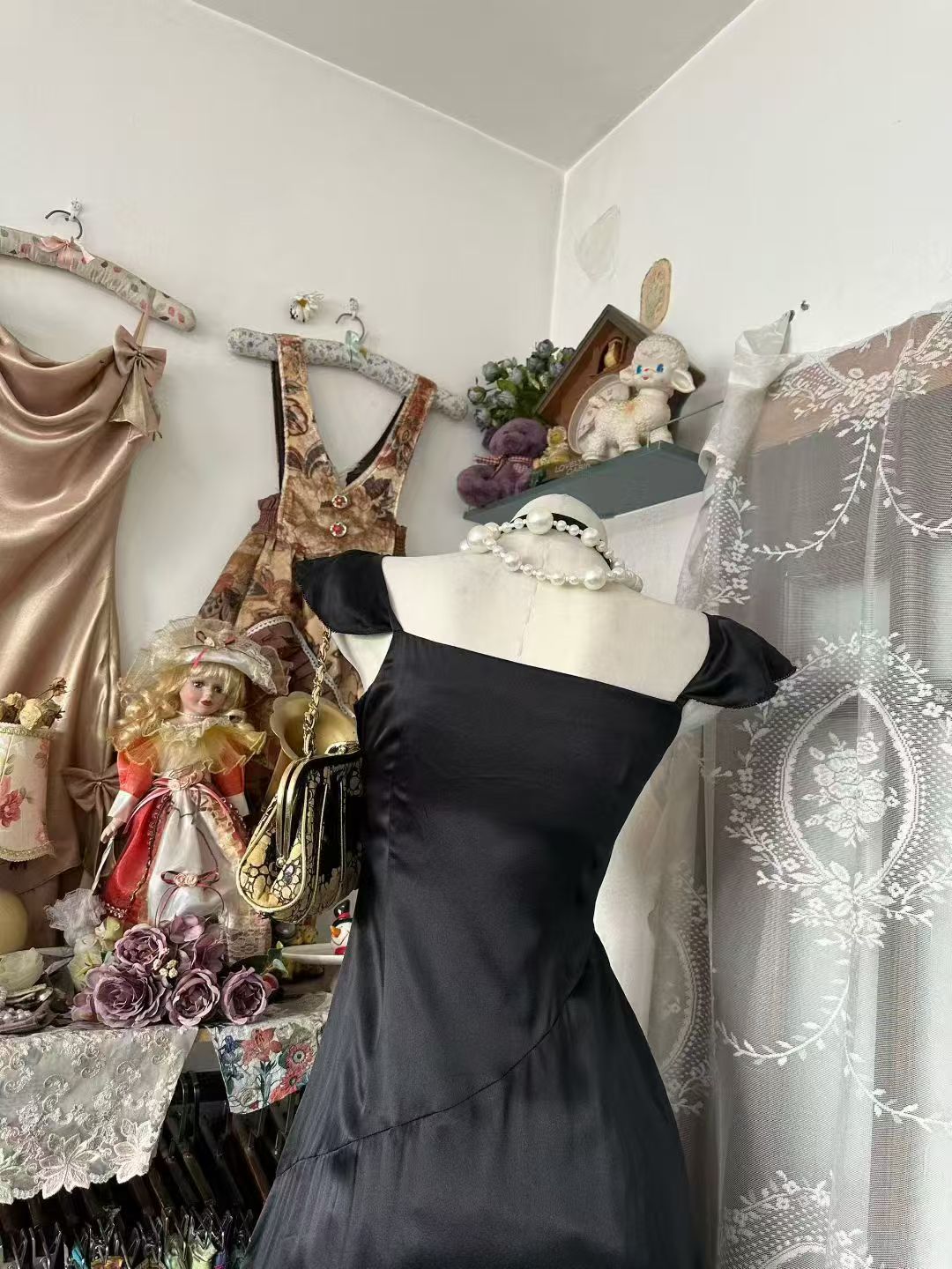 Ruffled Straps A Line Black Satin Homecoming Dress Short Birthday Dress   P2072