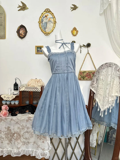 Ruffled Straps Gray Blue Homecoming Dress Short Birthday Dress   P2131