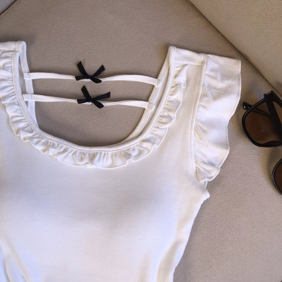 Ruffled Sweet  Short-sleeve Shirt Top   L123