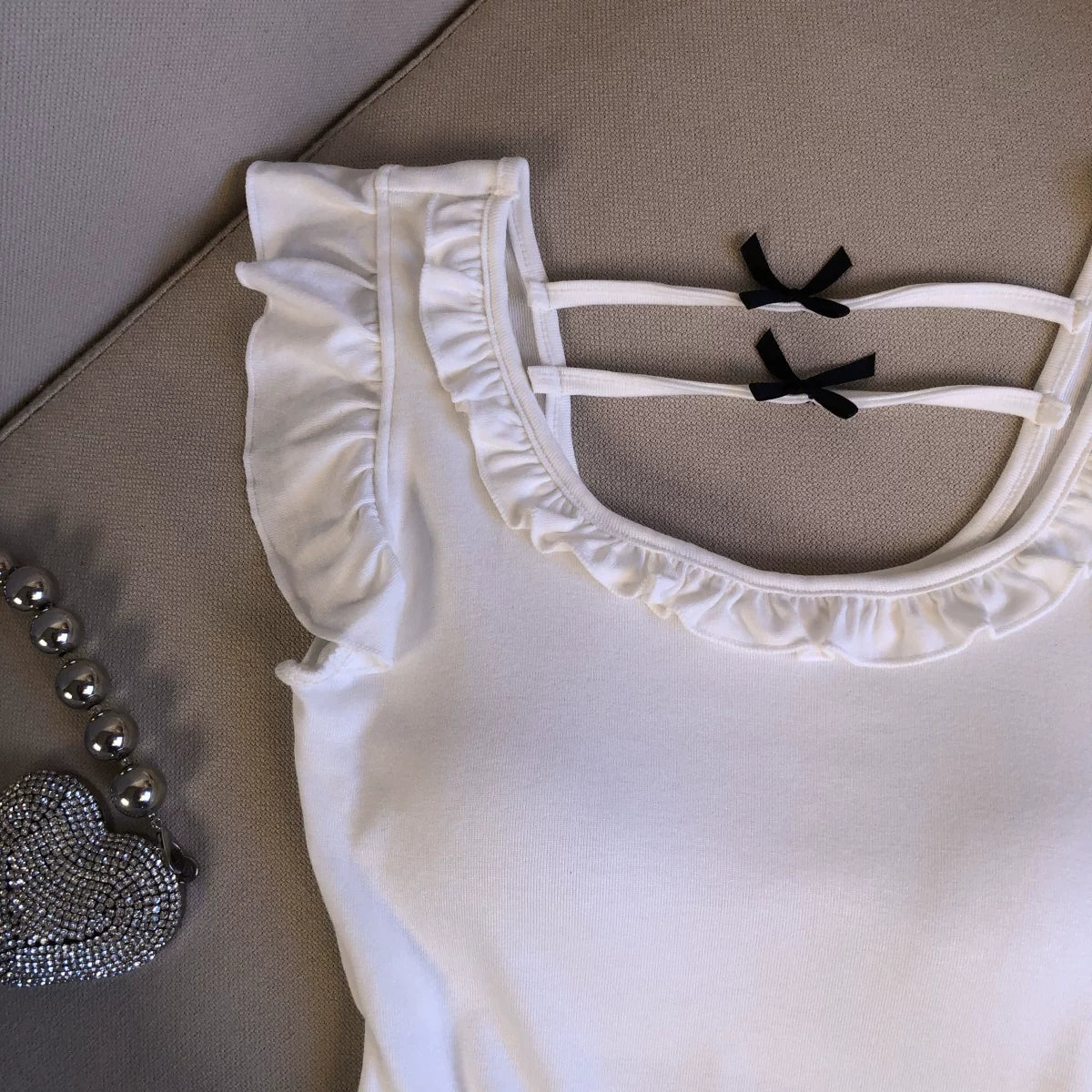 Ruffled Sweet  Short-sleeve Shirt Top   L123