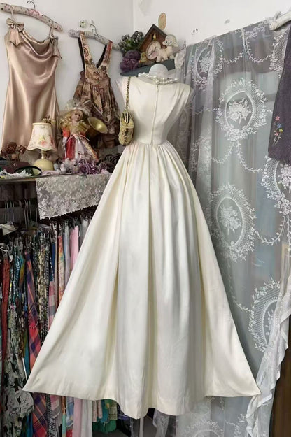 Sleeveless A Line Beige Formal Dress Long Birthday Dress   P2676