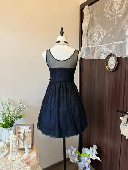 Sleeveless A Line Navy Blue Modest Homecoming Dress  P1898
