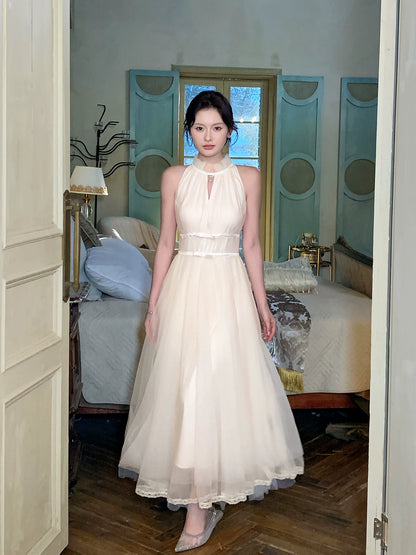 Sleeveless A Line Tulle Dress Elegant Wedding Dress  P1591