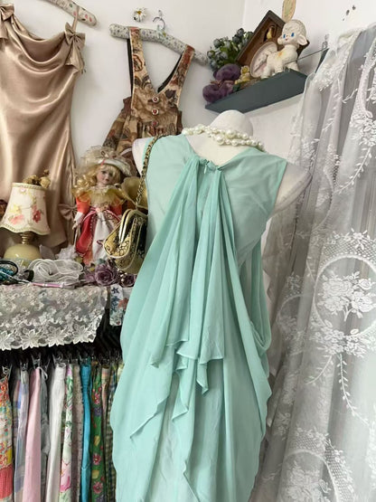 Sleeveless Chiffon Mint Green Homecoming Dress Short Birthday Dress   P1927