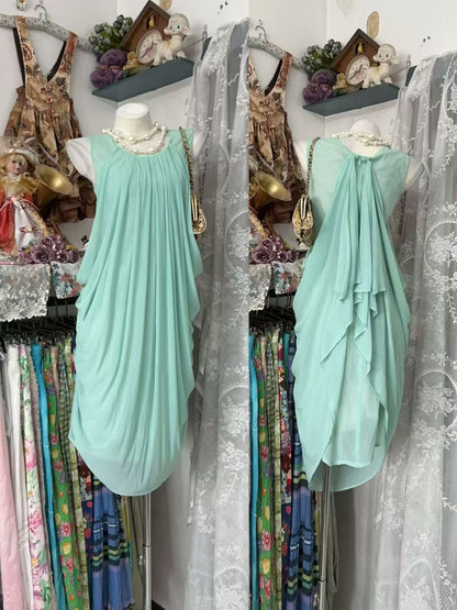 Sleeveless Chiffon Mint Green Homecoming Dress Short Birthday Dress   P1927