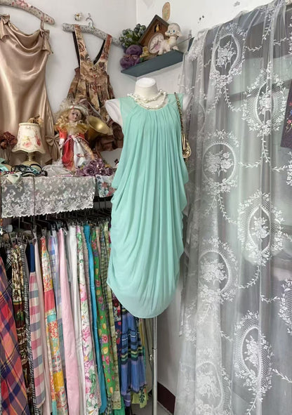Sleeveless Chiffon Mint Green Homecoming Dress Short Birthday Dress   P1927