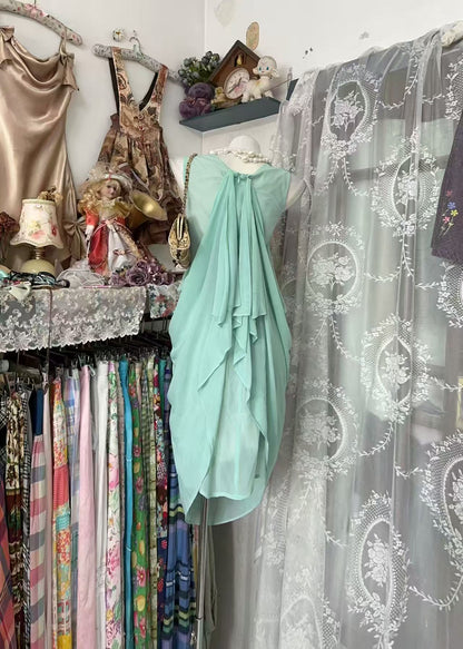 Sleeveless Chiffon Mint Green Homecoming Dress Short Birthday Dress   P1927