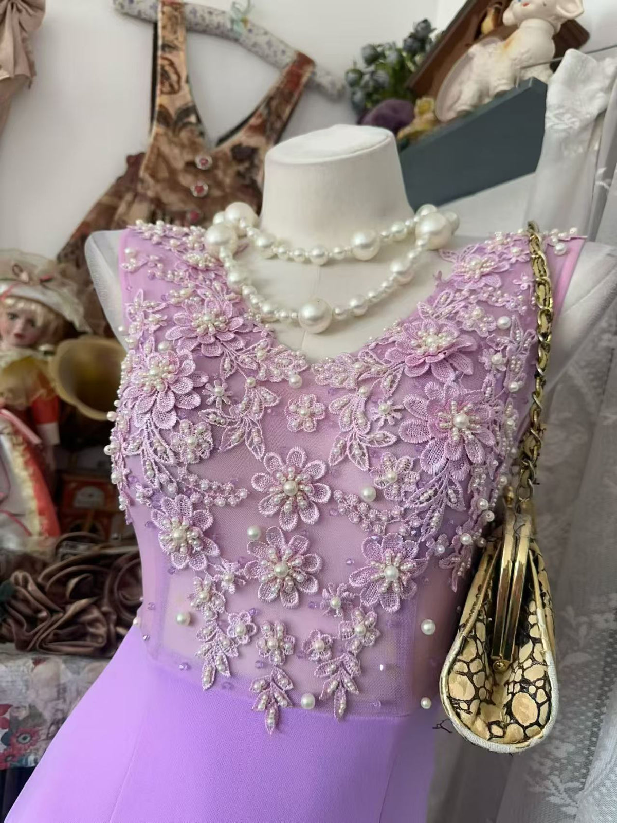 Sleeveless Mermaid Formal Evening Gown Appliqued Wedding Dress  P2685