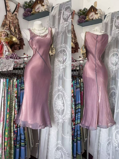 Sleeveless Modest Mermaid Evening Dress Formal Dress  P2049