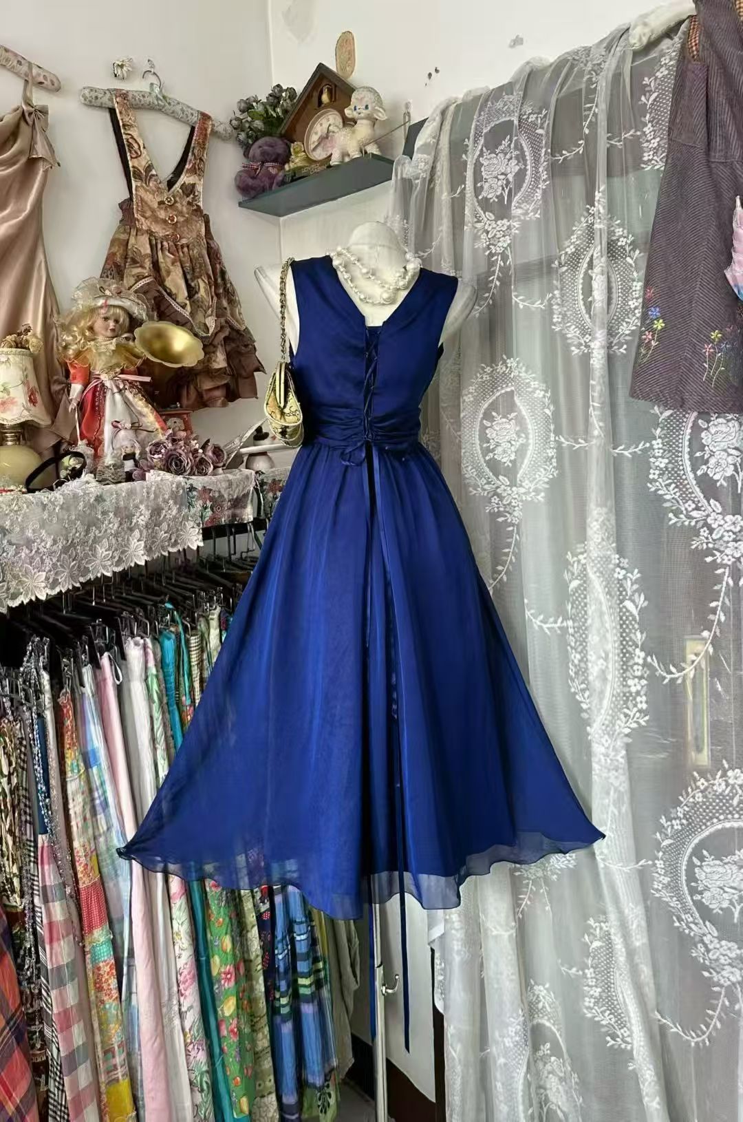 Sleeveless Royal Blue Evening Dress Formal Dress  P2090