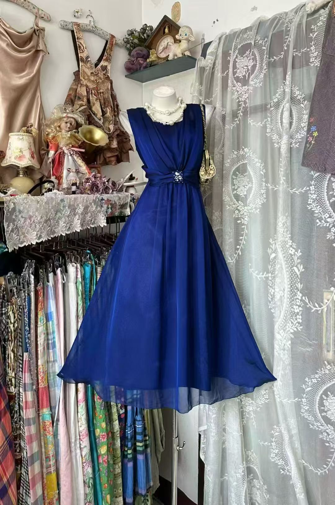 Sleeveless Royal Blue Evening Dress Formal Dress  P2090
