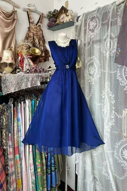 Sleeveless Royal Blue Evening Dress Formal Dress  P2090