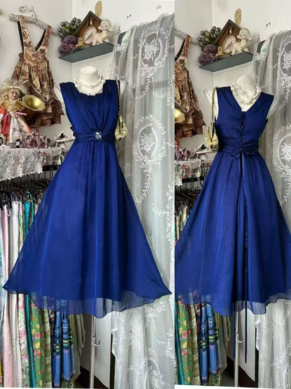 Sleeveless Royal Blue Evening Dress Formal Dress  P2090