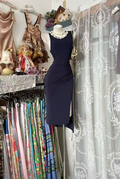 Sleeveless Sheath Homecoming Dress Modest Evening Dress   P2078