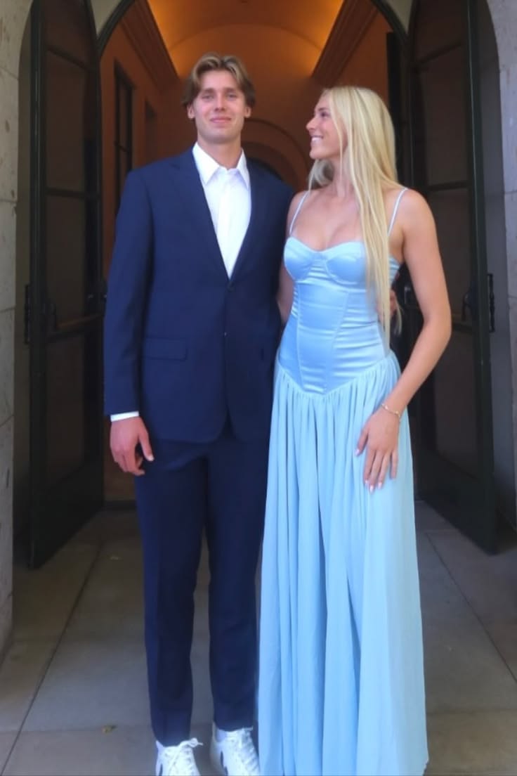 Spaghetti Strap A Line Blue Satin Prom Dress Formal Wedding Guest Dress  P1540