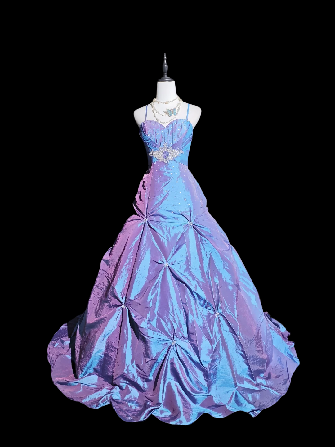 Spaghetti Strap Ball Gown Sweet 16 Birthday Dress Formal Prom Dress  P1047