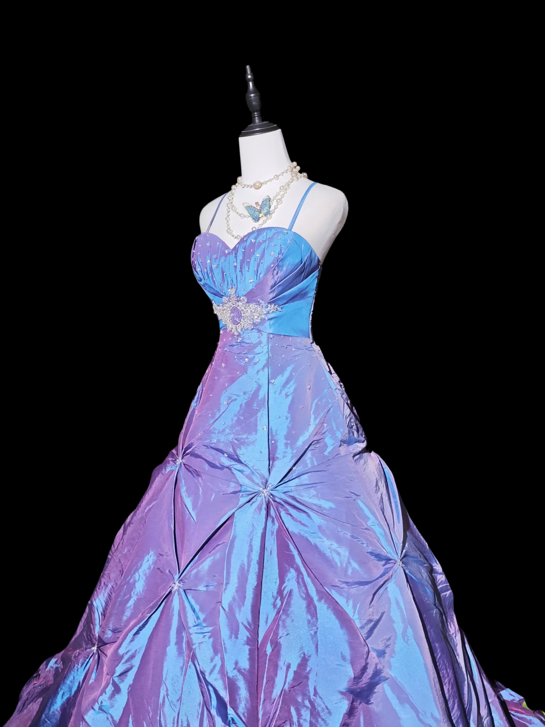 Spaghetti Strap Ball Gown Sweet 16 Birthday Dress Formal Prom Dress  P1047