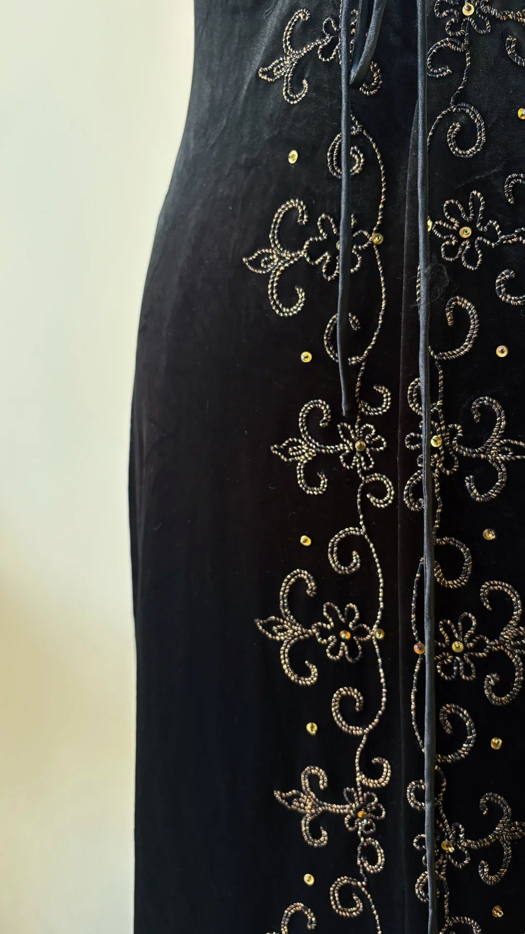 Spaghetti Strap Black Evening Dress Beaded Formal Prom Dress  P1357