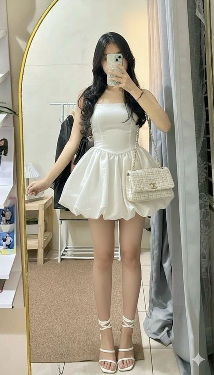 Spaghetti Strap Ivory Satin Graduation Dress Short Birthday Dress  P1543