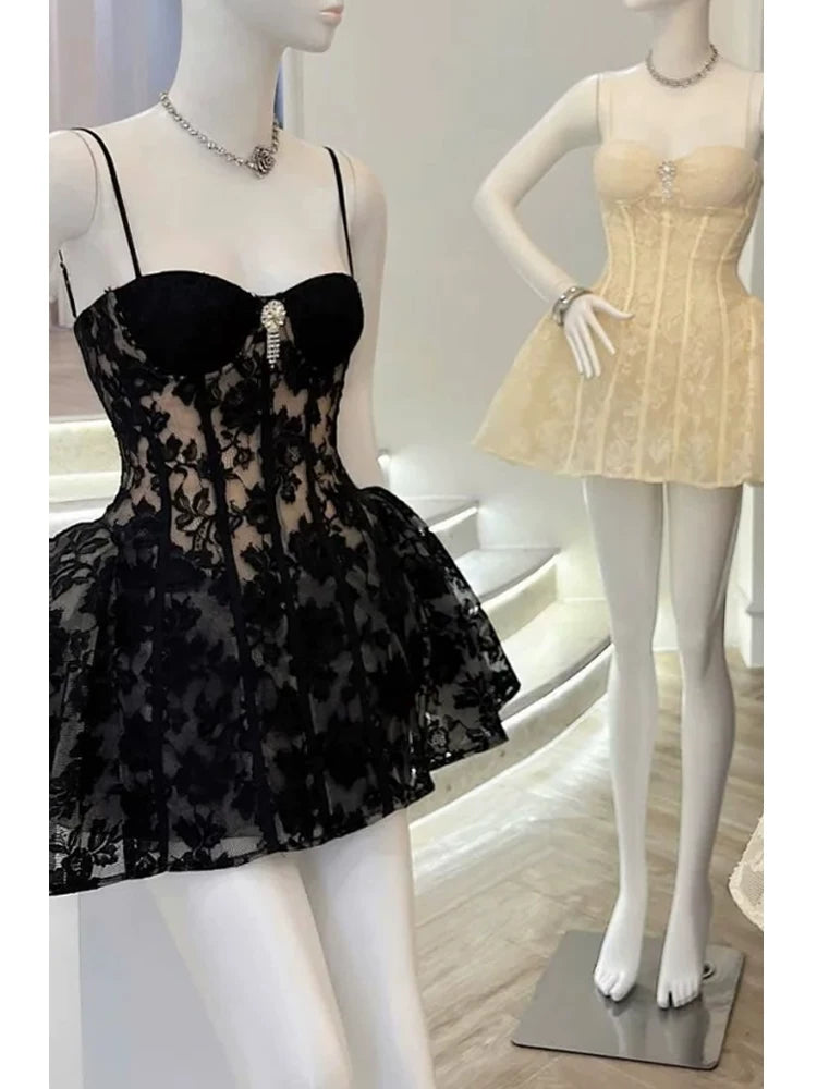 Spaghetti Strap Lace  Birthday Dress Short Homecoming Dress  P1463